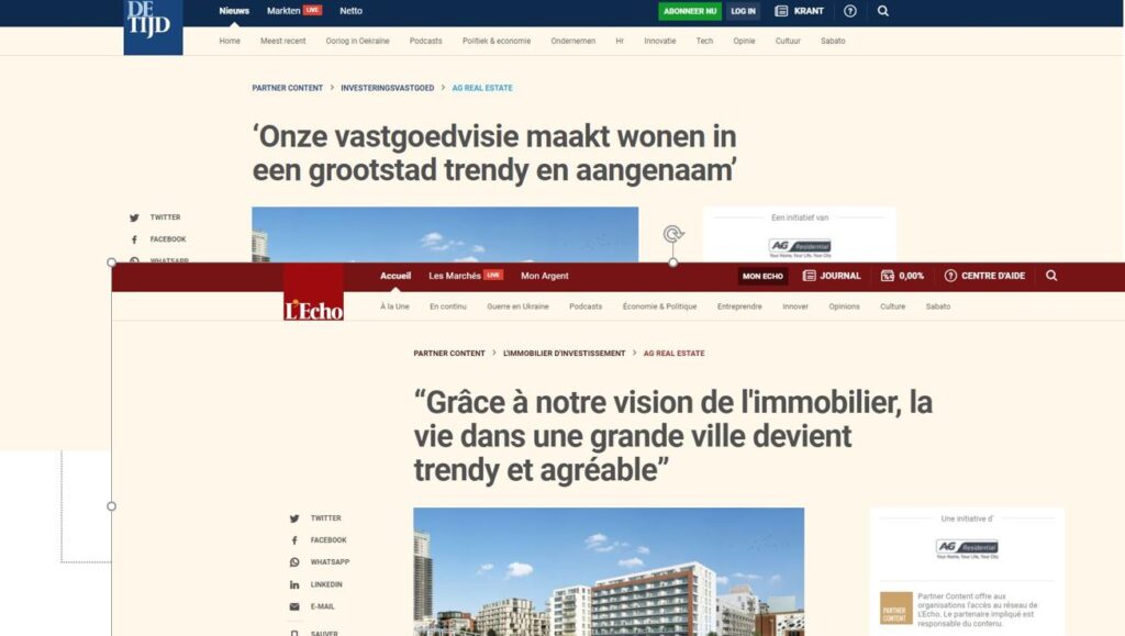 DE TIJD: ‘Onze vastgoedvisie maakt wonen in een grootstad trendy en aangenaam’